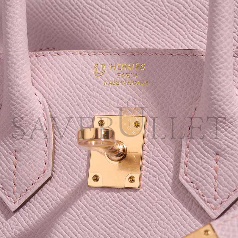 HERMÈS MASTER BIRKIN 25 EPSOM ROSE-GOLD HARDWARE ROSE SAKURA 635247 (25*20*13cm)